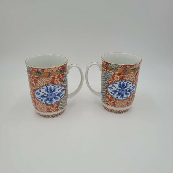 Otagiri Cup Small Multi Japan Fall Floral Ceramic & Porcelain Coffee Mug 2 Pcs - Picture 6 of 10